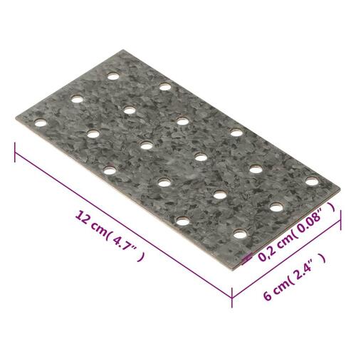 Perforerede plader 40 stk. 2 mm 120x60 mm galvaniseret stål