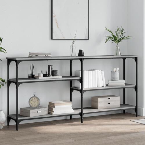 Konsolbord 160x29x75 cm konstrueret træ grå sonoma-eg