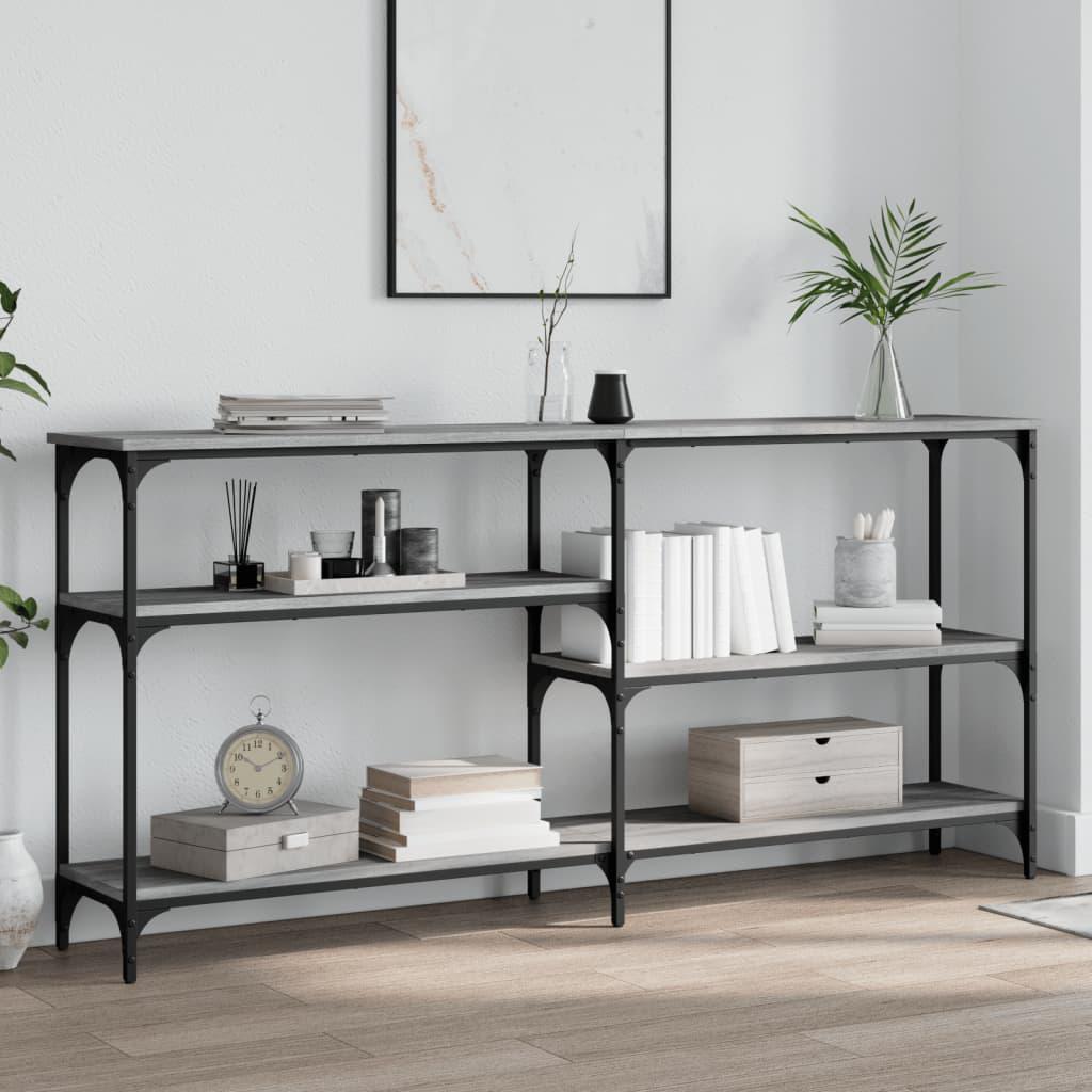 Konsolbord 160x29x75 cm konstrueret træ grå sonoma-eg