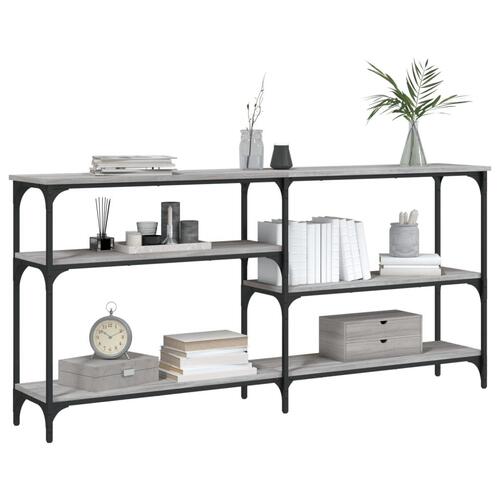 Konsolbord 160x29x75 cm konstrueret træ grå sonoma-eg