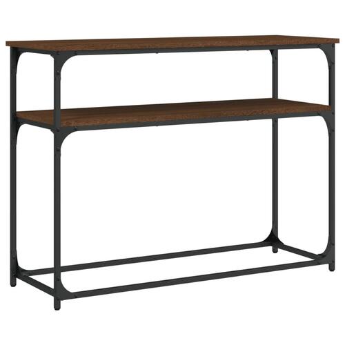 Konsolbord 100x35,5x75 cm konstrueret træ brunt egetræ