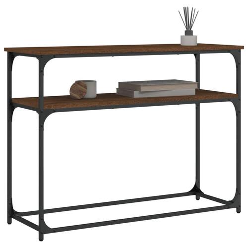 Konsolbord 100x35,5x75 cm konstrueret træ brunt egetræ