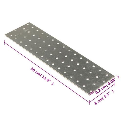 Perforerede plader 40 stk. 2 mm 300x80 mm galvaniseret stål