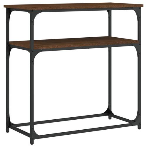 Konsolbord 75x35,5x75 cm konstrueret træ brun egetræsfarve