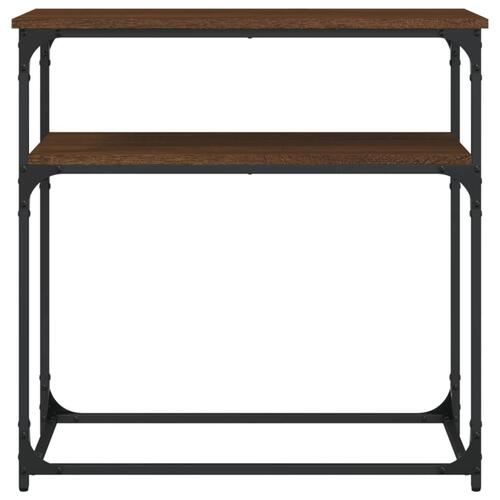Konsolbord 75x35,5x75 cm konstrueret træ brun egetræsfarve