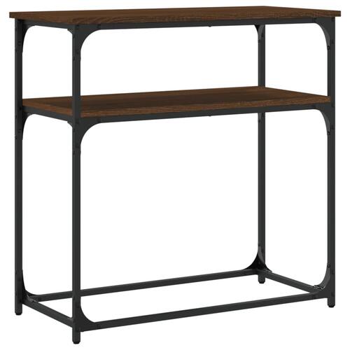 Konsolbord 75x35,5x75 cm konstrueret træ brun egetræsfarve
