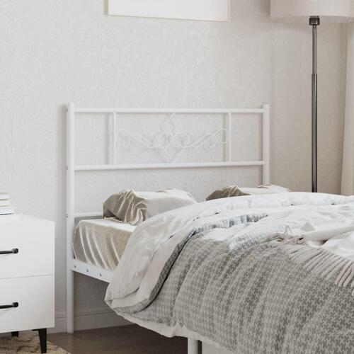 Sengegavl 107 cm metal hvid