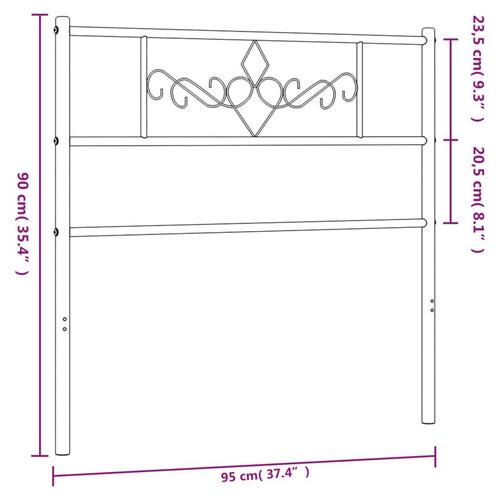 Sengegavl 90 cm metal hvid