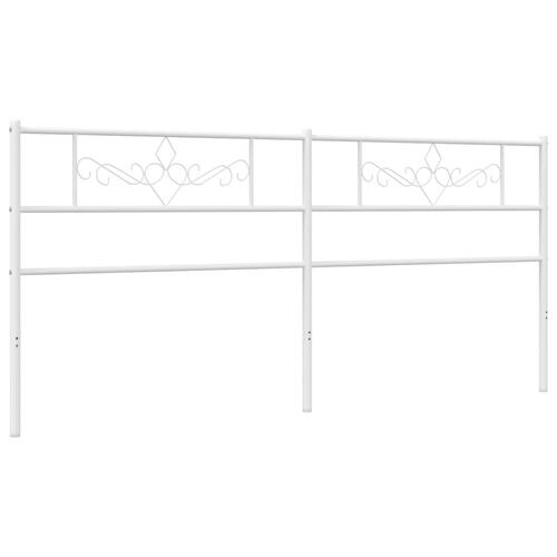 Sengegavl 180 cm metal hvid