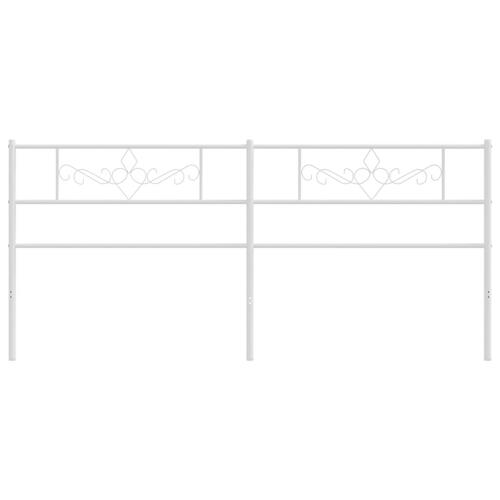 Sengegavl 180 cm metal hvid