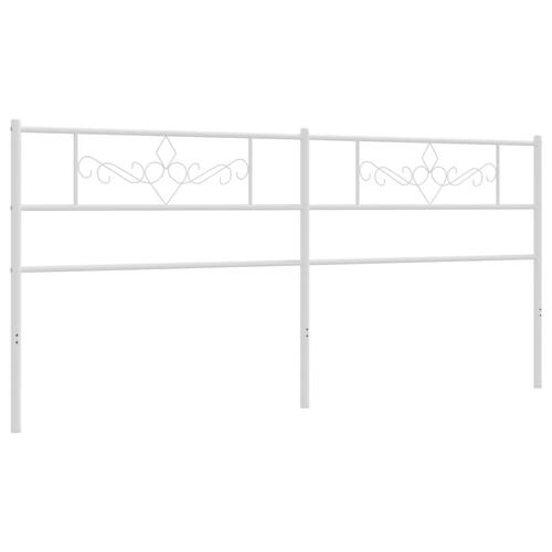 Sengegavl 180 cm metal hvid