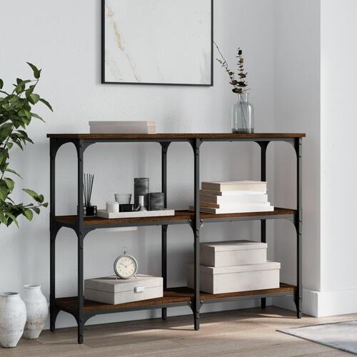 Konsolbord 100x29x75 cm konstrueret træ brun egetræ