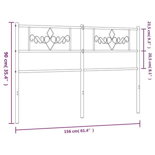 Sengegavl 150 cm metal hvid