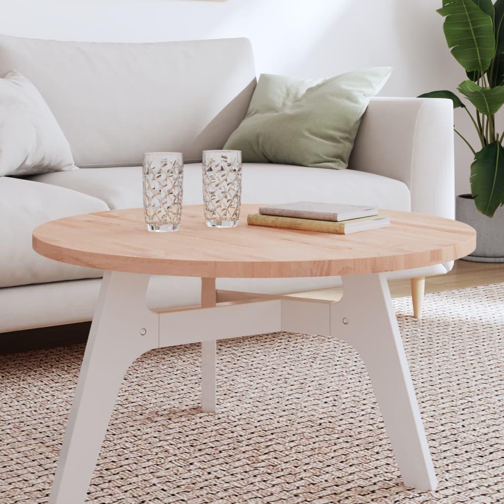 Bordplade Ø80x2,5 cm rund massivt bøgetræ