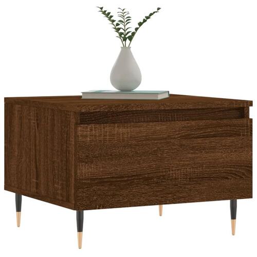 Sofabord 50x46x35 cm konstrueret træ brun egetræsfarve