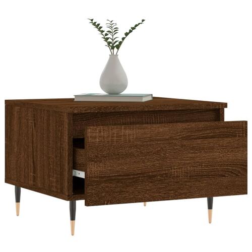 Sofabord 50x46x35 cm konstrueret træ brun egetræsfarve