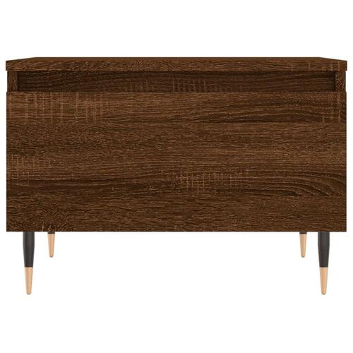 Sofabord 50x46x35 cm konstrueret træ brun egetræsfarve