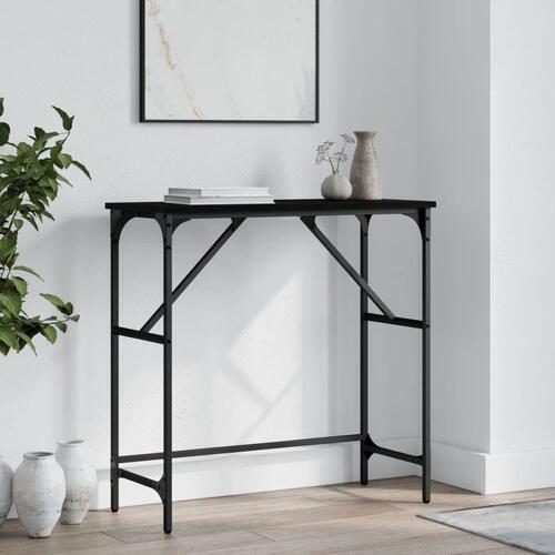 Konsolbord 75x32x75 cm konstrueret træ sort