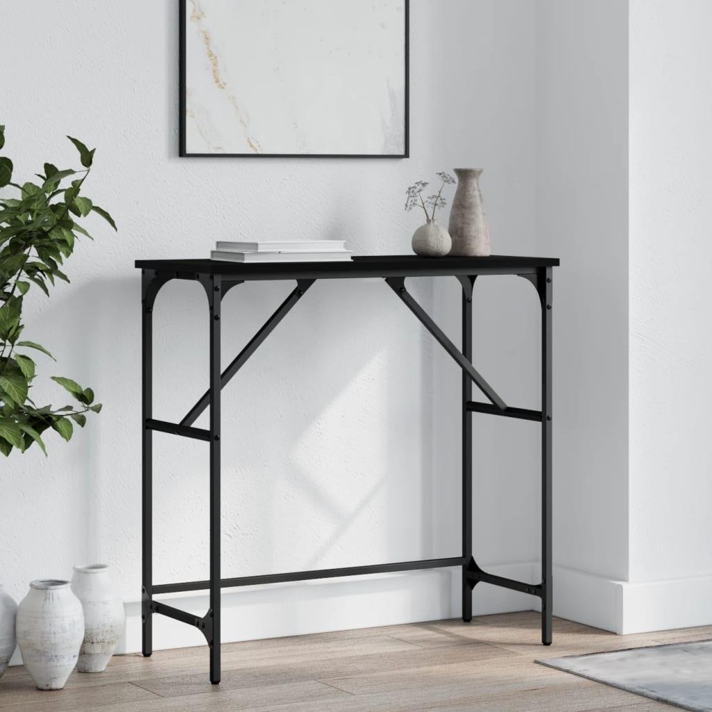 Konsolbord 75x32x75 cm konstrueret træ sort