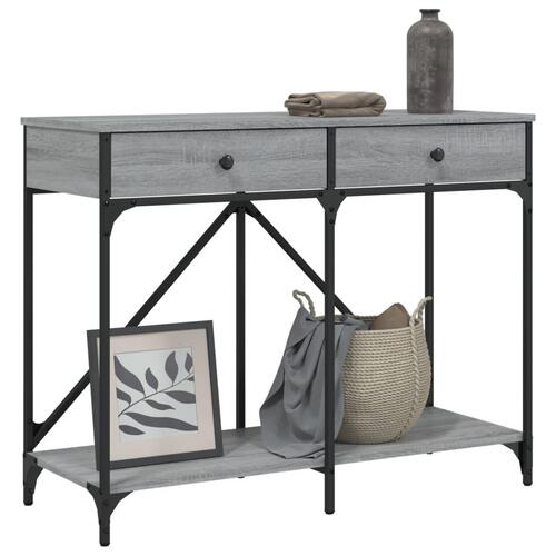 Konsolbord 100x39x78,5 cm konstrueret træ grå sonoma-eg