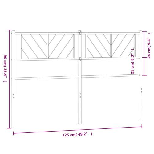 Sengegavl 120 cm metal hvid