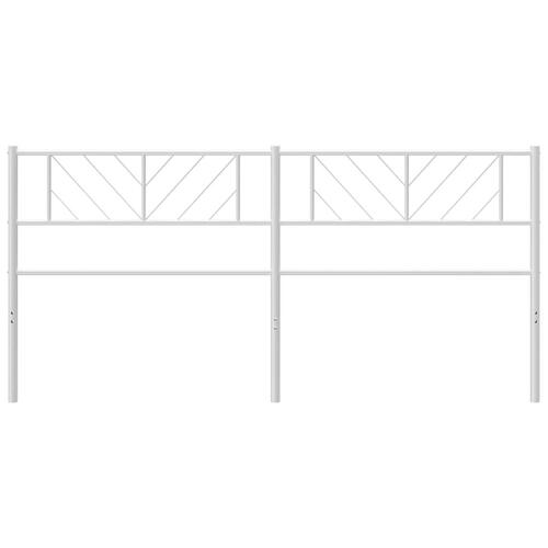 Sengegavl 193 cm metal hvid