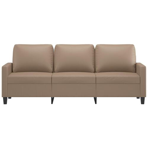 3-personers sofa 180 cm kunstlæder cappuccino