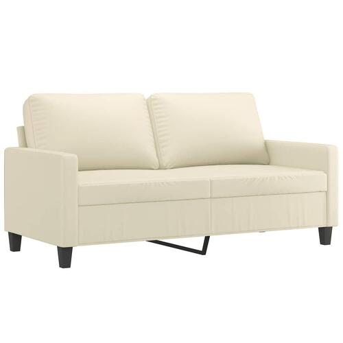 2-personers sofa 140 cm kunstlæder cremefarvet