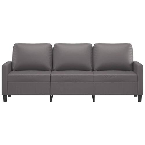 3-personers sofa 180 cm kunstlæder grå