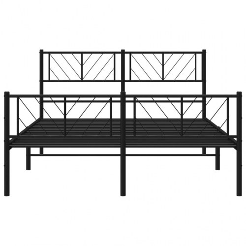Sengeramme i metal med sengegavl og fodgærde 120x200 cm - sort