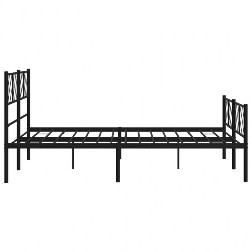 Sengeramme i metal med sengegavl og fodgærde 120x200 cm - sort