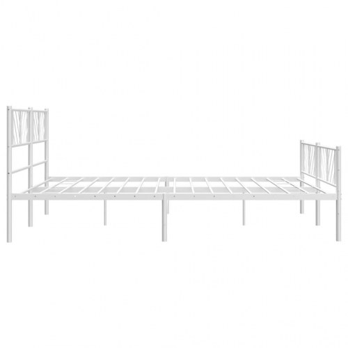 Sengeramme med gavl og fodgærde 183×213 cm - metal, hvid