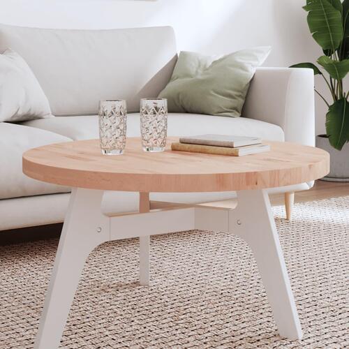 Bordplade Ø80x4 cm rund massivt bøgetræ