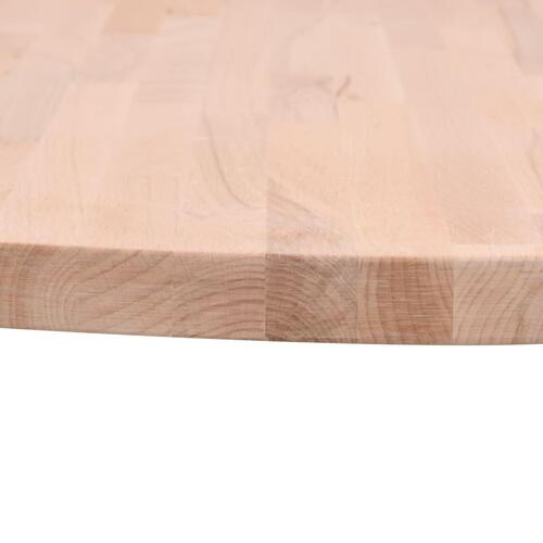 Bordplade Ø80x4 cm rund massivt bøgetræ