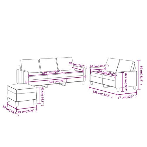 3 personers sofa med hynder kunstlæder sort