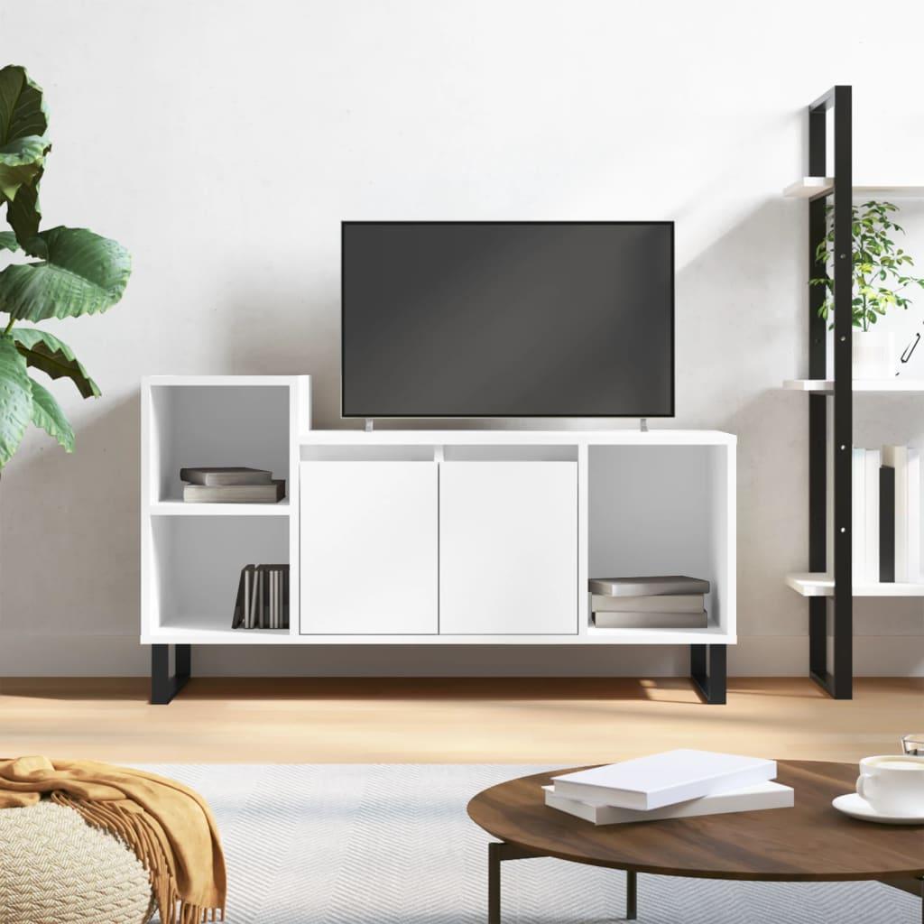 Tv-bord 100x35x55 cm konstrueret træ hvid
