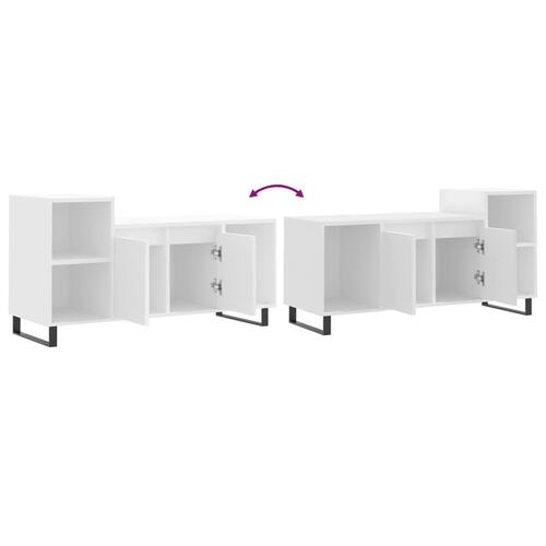 Tv-bord 100x35x55 cm konstrueret træ hvid