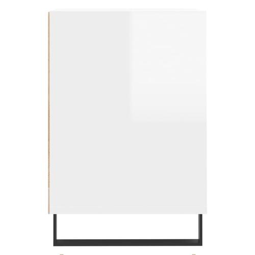 Tv-bord 100x35x55 cm konstrueret træ hvid højglans