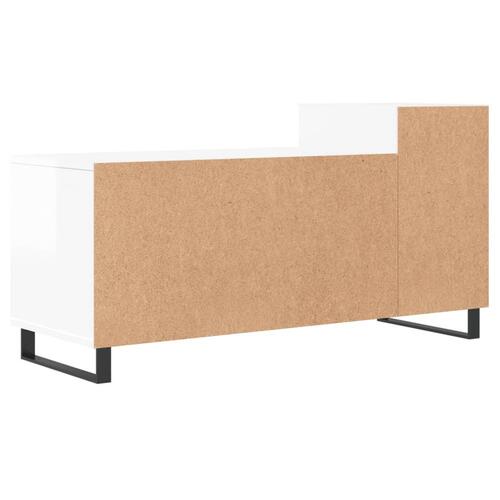 Tv-bord 100x35x55 cm konstrueret træ hvid højglans