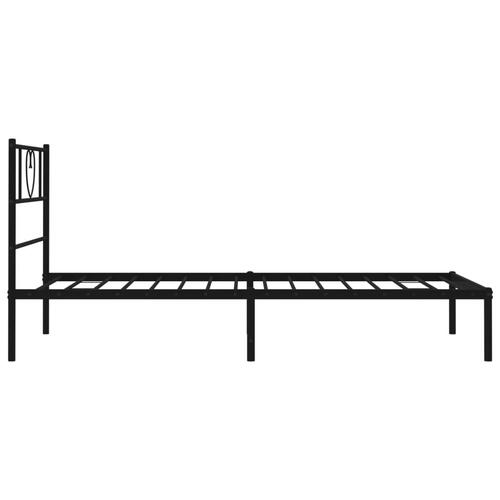 Sengeramme med sengegavl 90x190 cm metal sort