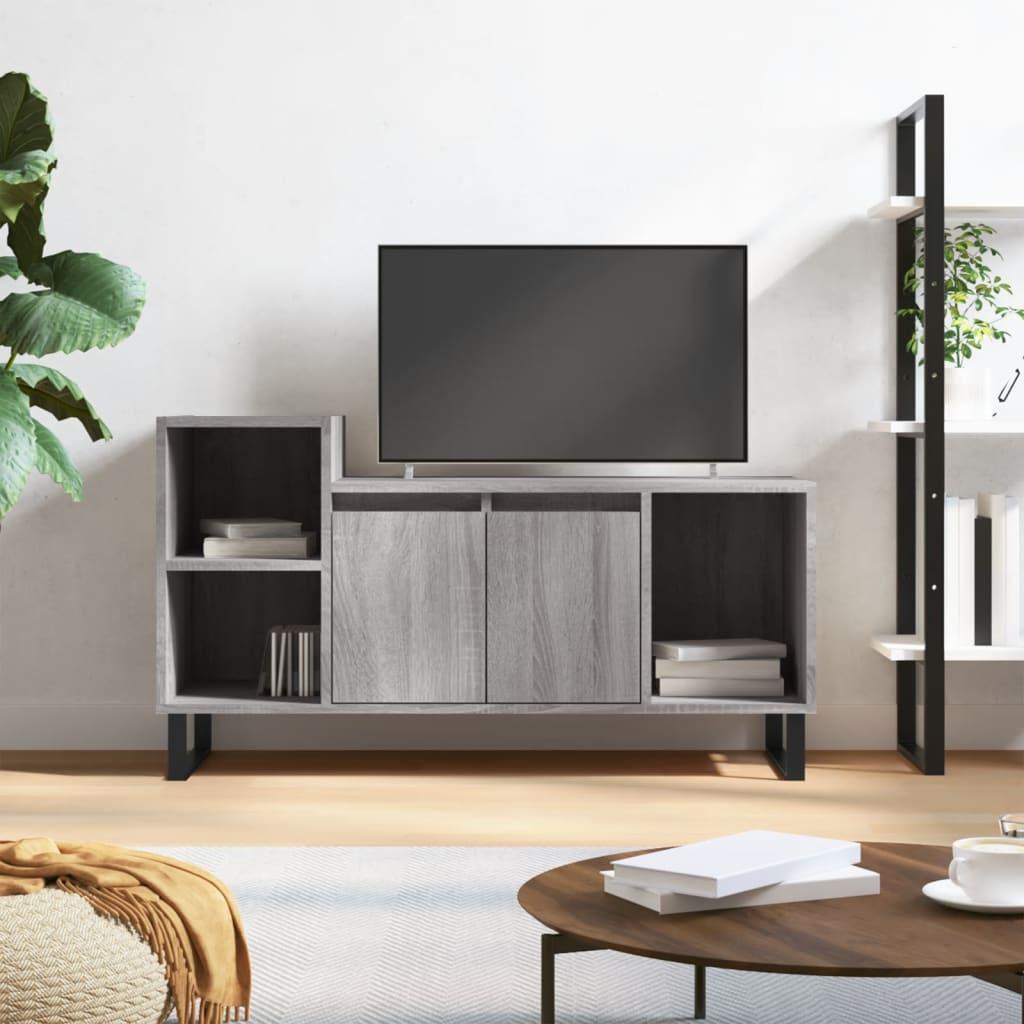 Tv-bord 100x35x55 cm konstrueret træ grå sonoma-eg