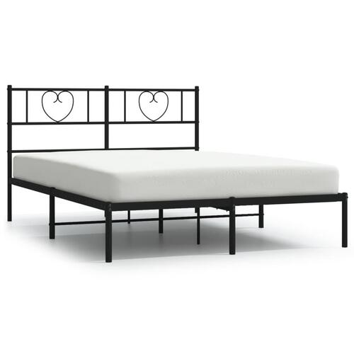 Sengeramme med sengegavl 120x190 cm metal sort