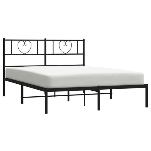 Sengeramme med sengegavl 120x190 cm metal sort
