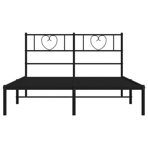 Sengeramme med sengegavl 120x190 cm metal sort