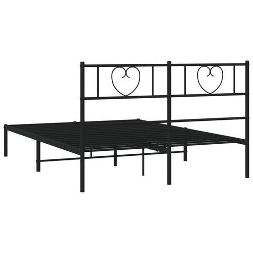 Sengeramme med sengegavl 120x190 cm metal sort