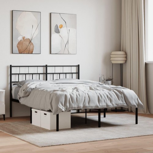 Sengeramme med sengegavl 120x190 cm metal sort