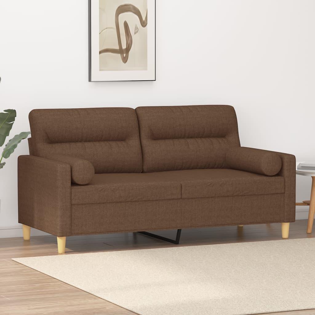 3-Personers Sofa Med Pyntepuder Stof - 140 cm / Brun