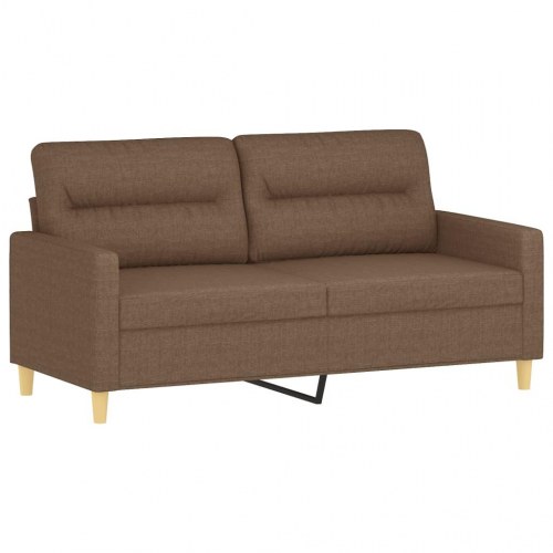 2-personers sofa med pyntepuder - 140 cm sædebredde, stof brun