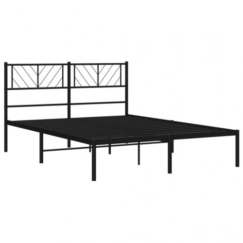 Sengeramme med sengegavl 140x200 cm - metal, sort