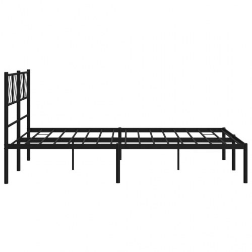 Sengeramme med sengegavl 140x200 cm - metal, sort